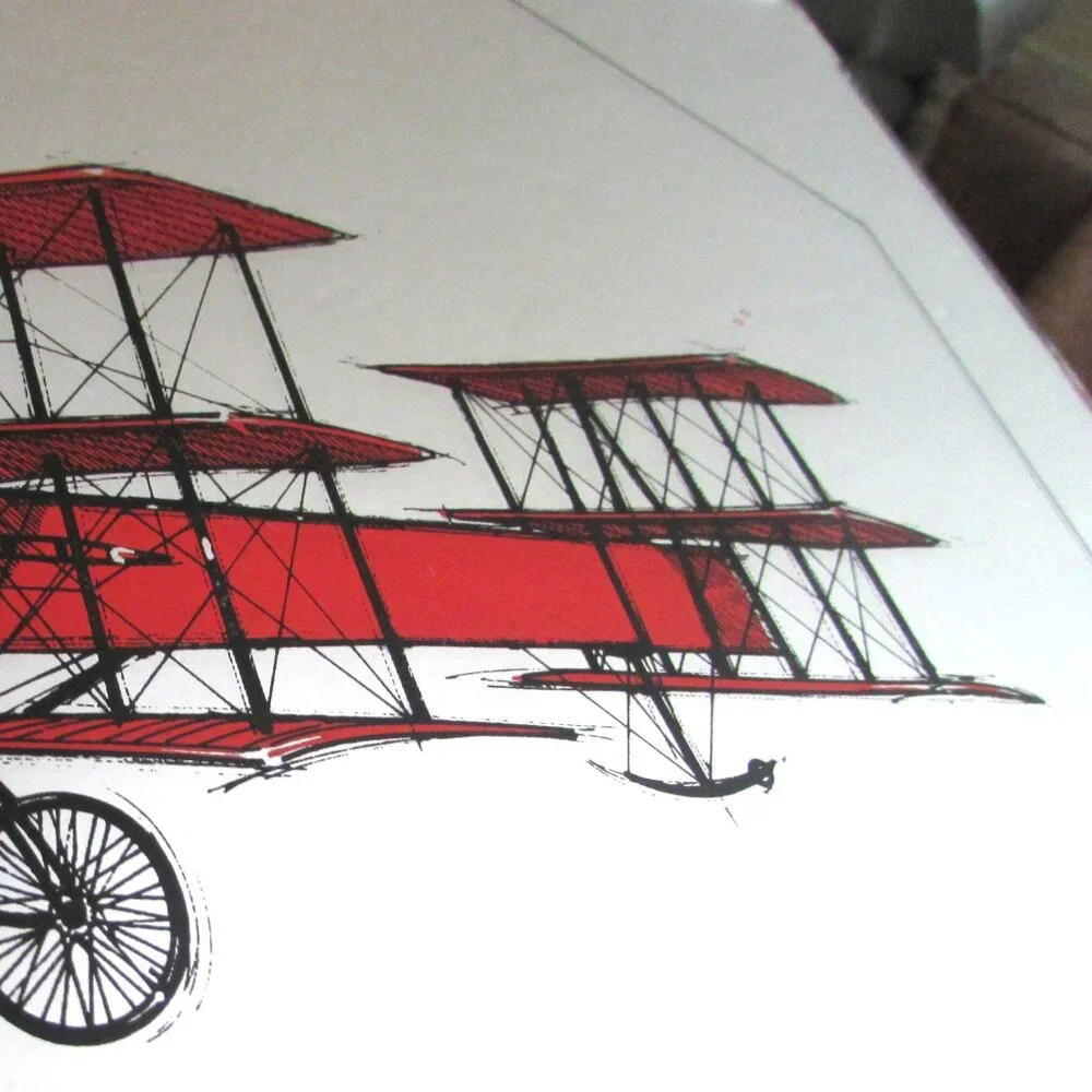 Bundle of 2 Vintage HOYNE MIRROR SCENES of Antique Airplanes Unframed 12 X 12